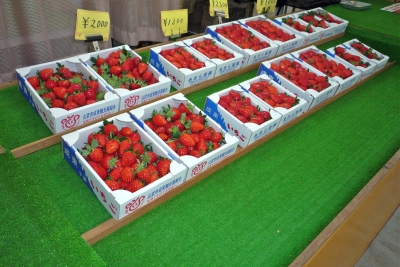 店頭に並ぶイチゴ