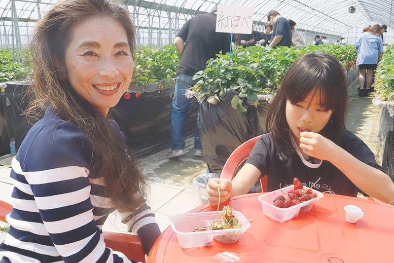 苺狩りはほっぺたが緩みますね